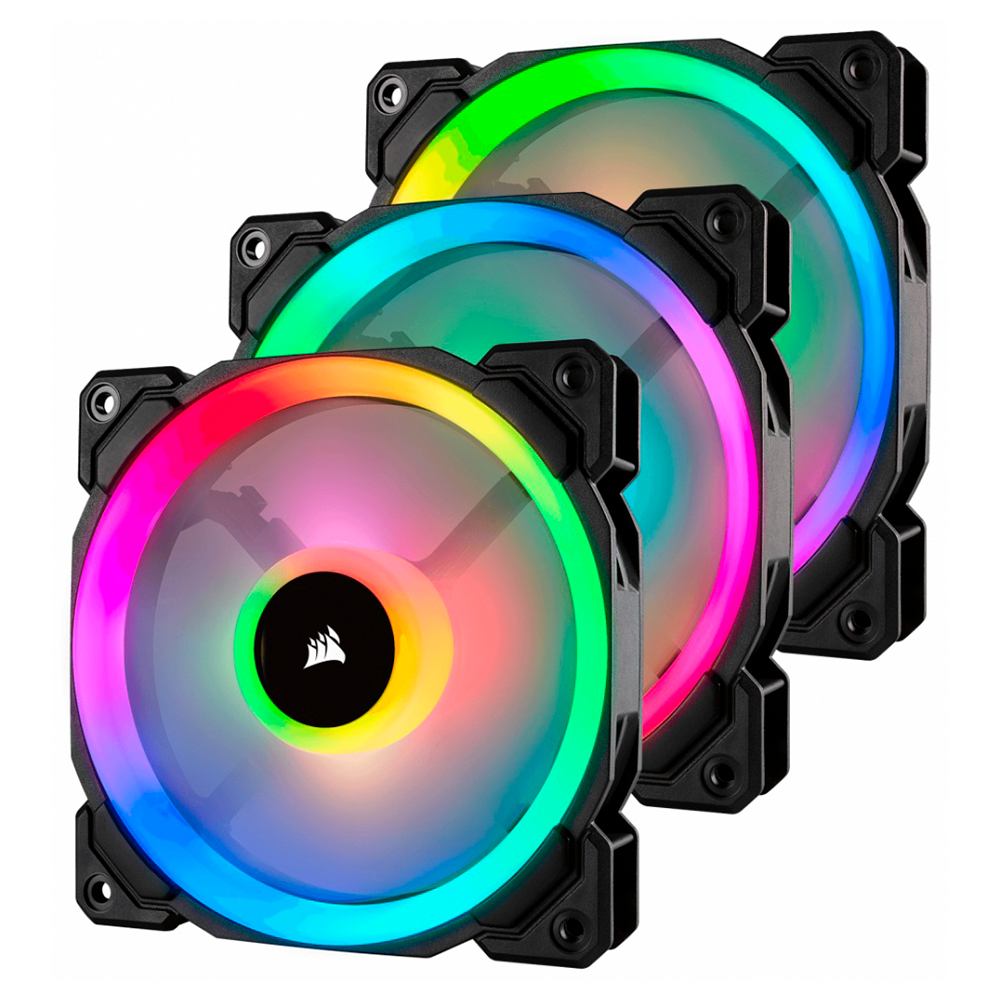 Kit de Ventiladores Corsair LL120 RGB 3x120mm - Negro