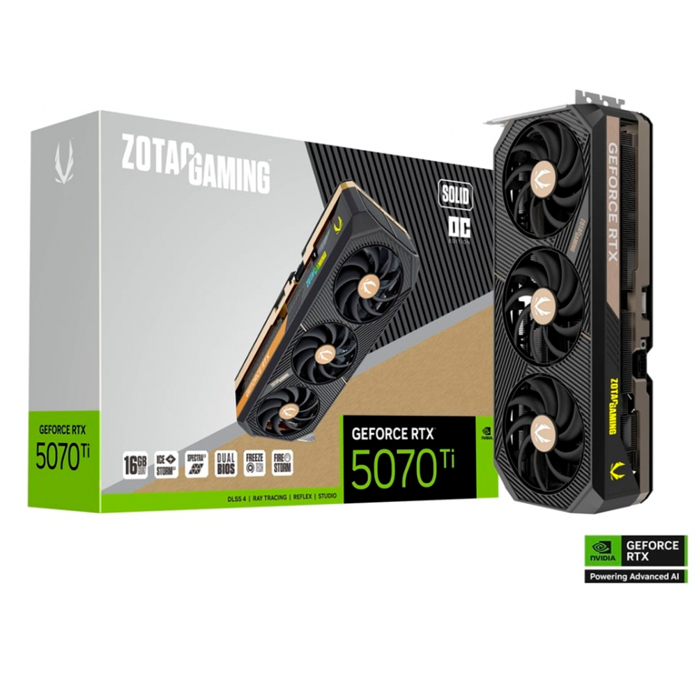 Tarjeta de Video ZOTAC NVIDIA GeForce RTX 5070 Ti SOLID OC 16GB
