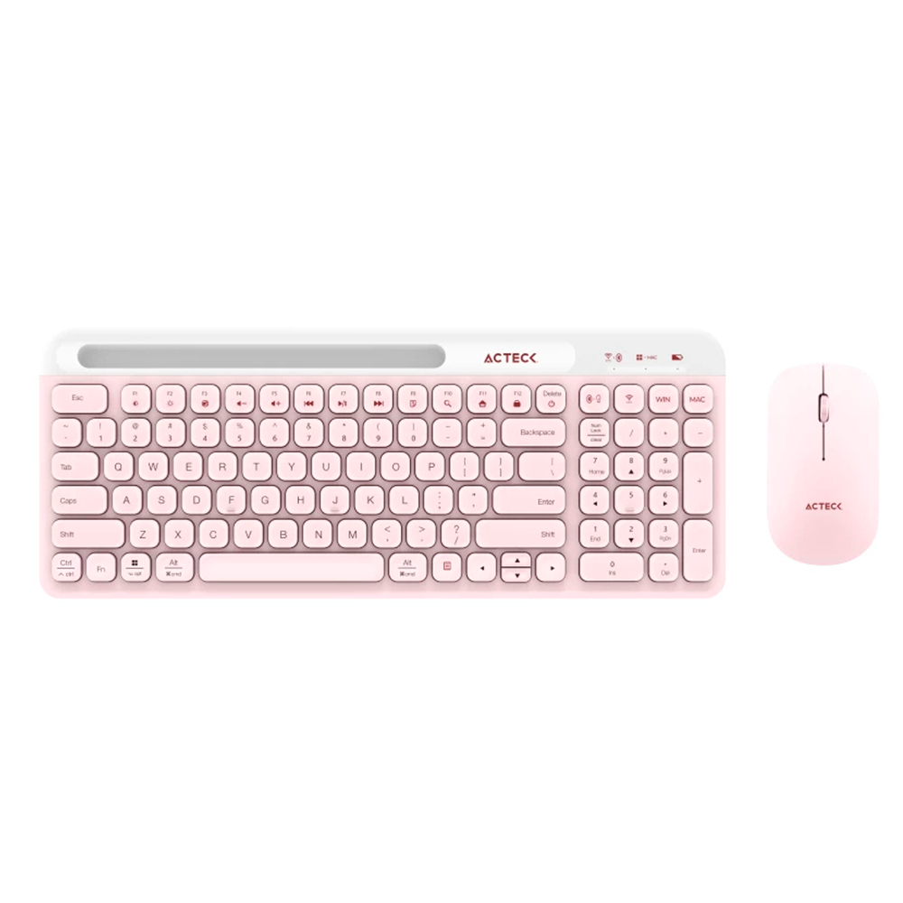 Kit de Teclado y Mouse Acteck Creator Virtuos Silk MK720 Inalambrico Bluetooth - Rosa