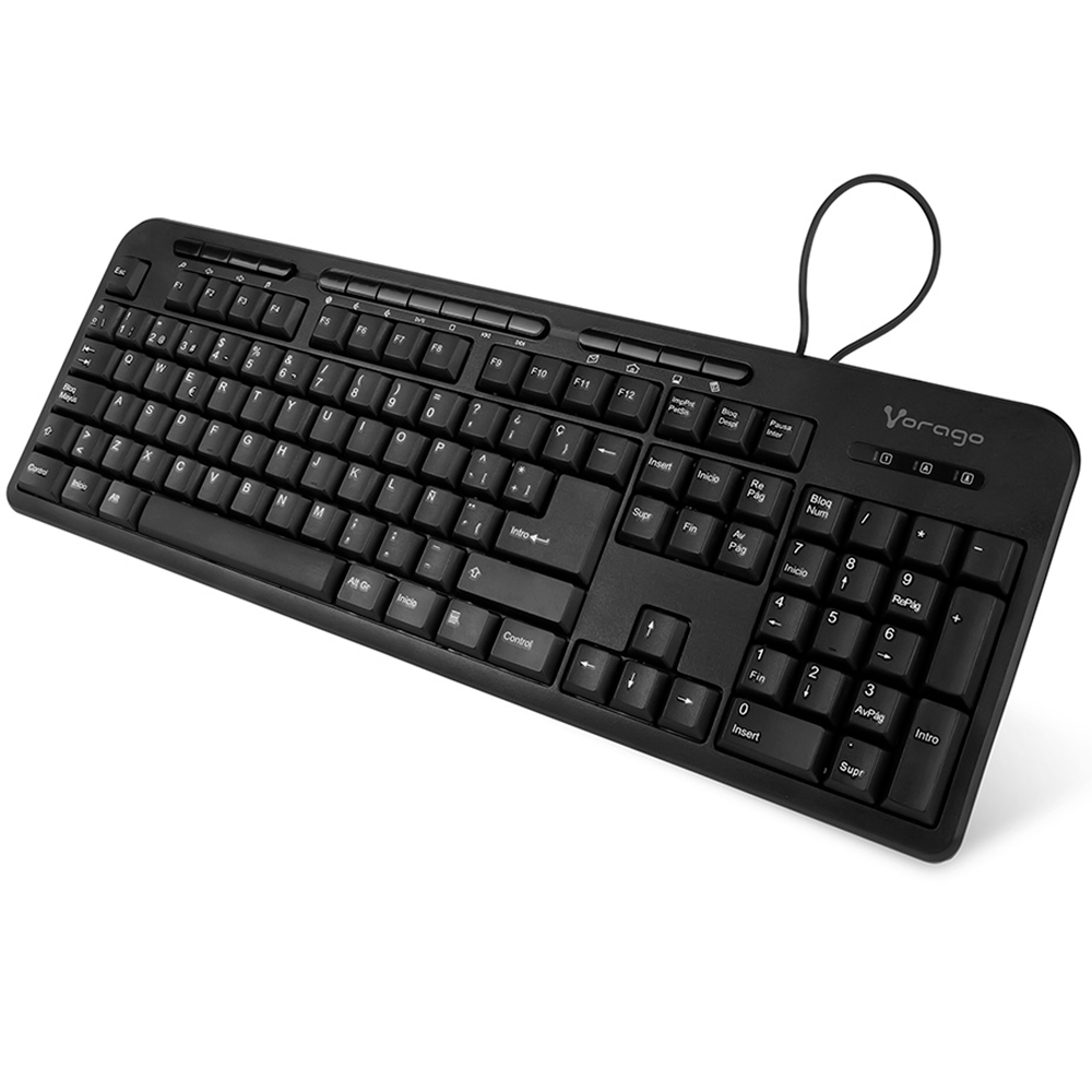 Teclado Vorago KB-204 - Alámbrico - USB - Negro