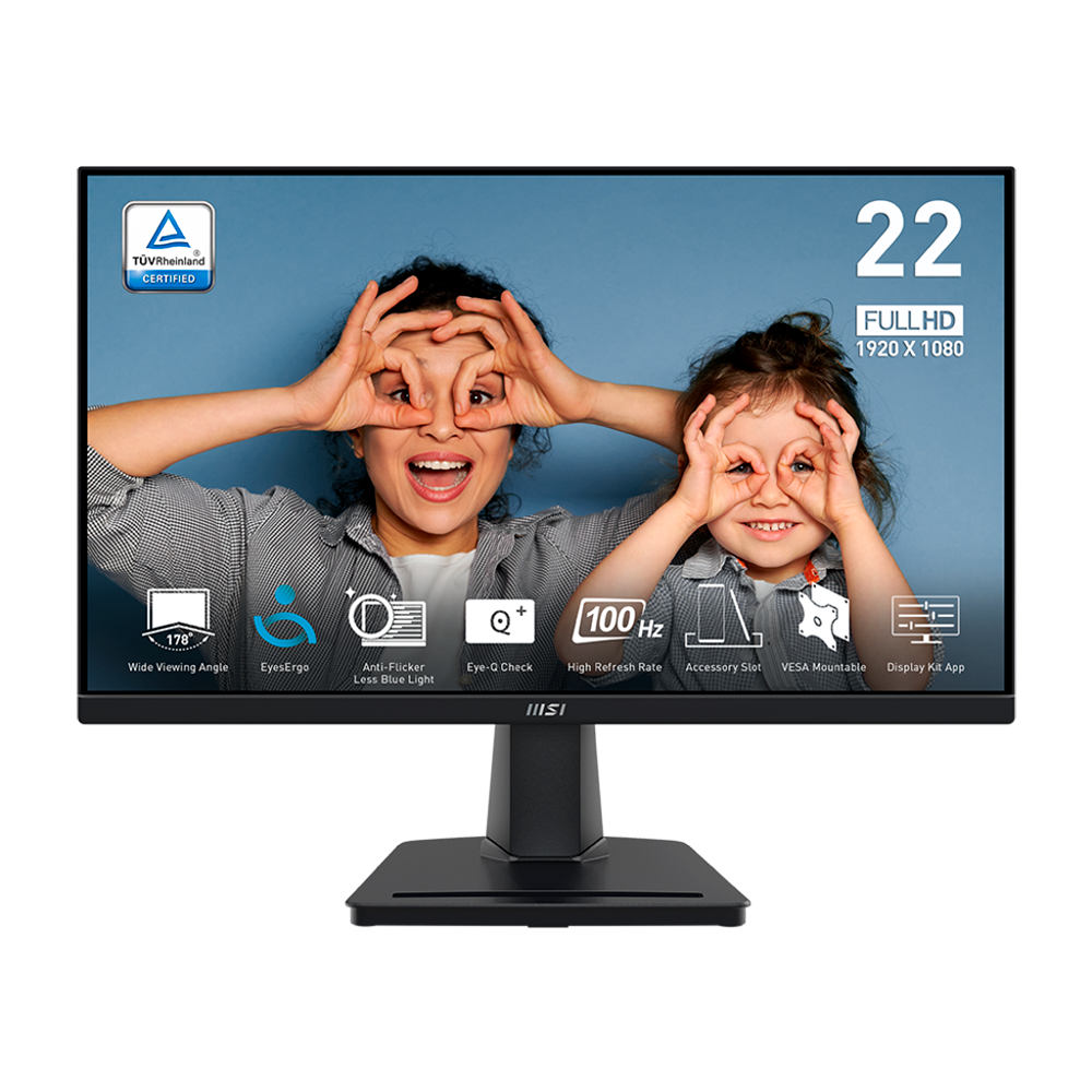 Monitor MSI PRO MP225VVA 22" Full HD | 100Hz | Negro