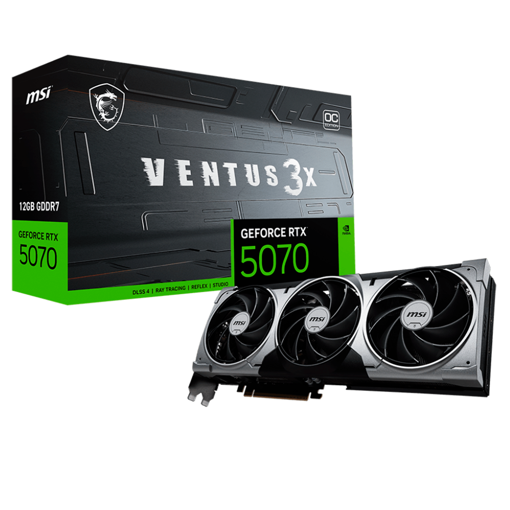Tarjeta de Video MSI GeForce RTX 5070 12G VENTUS 3X OC