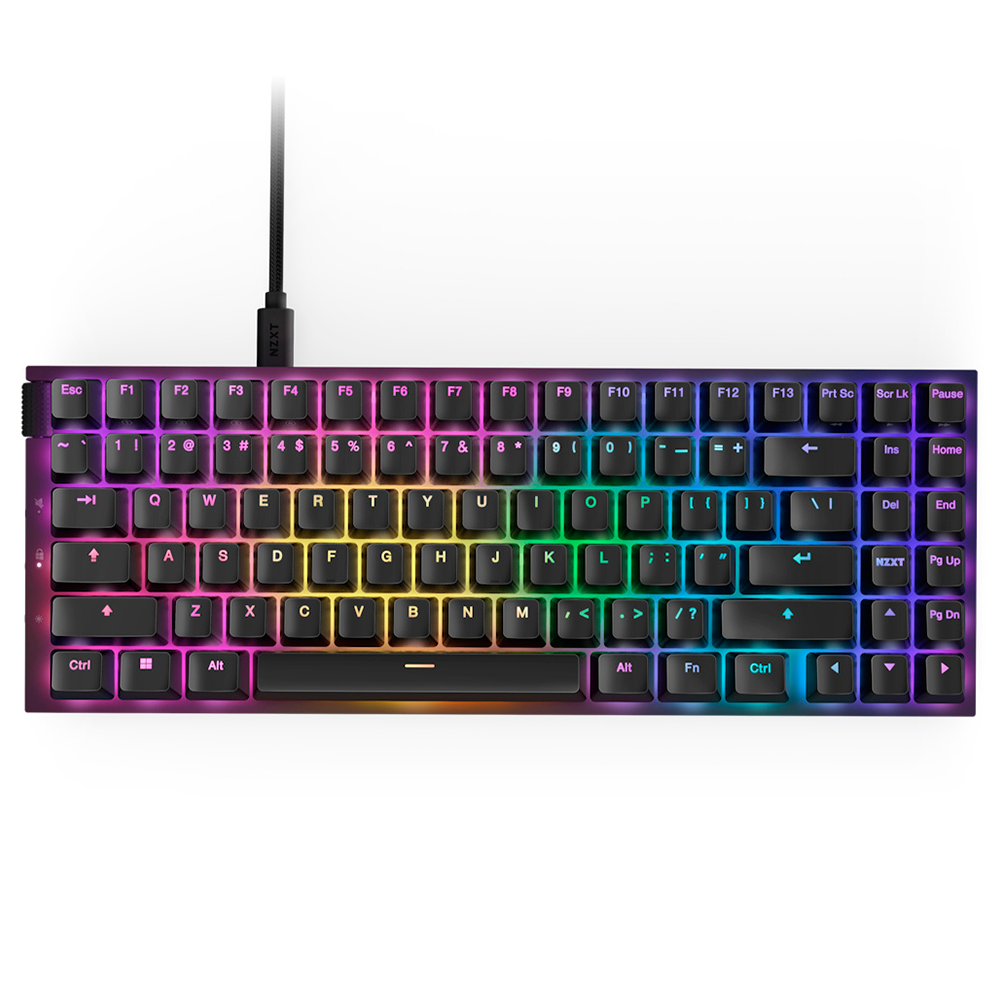 Teclado Gamer NZXT Function 2 MiniTKL- Switch Optical Red- Alambrico- USB- Negro (Ingles)