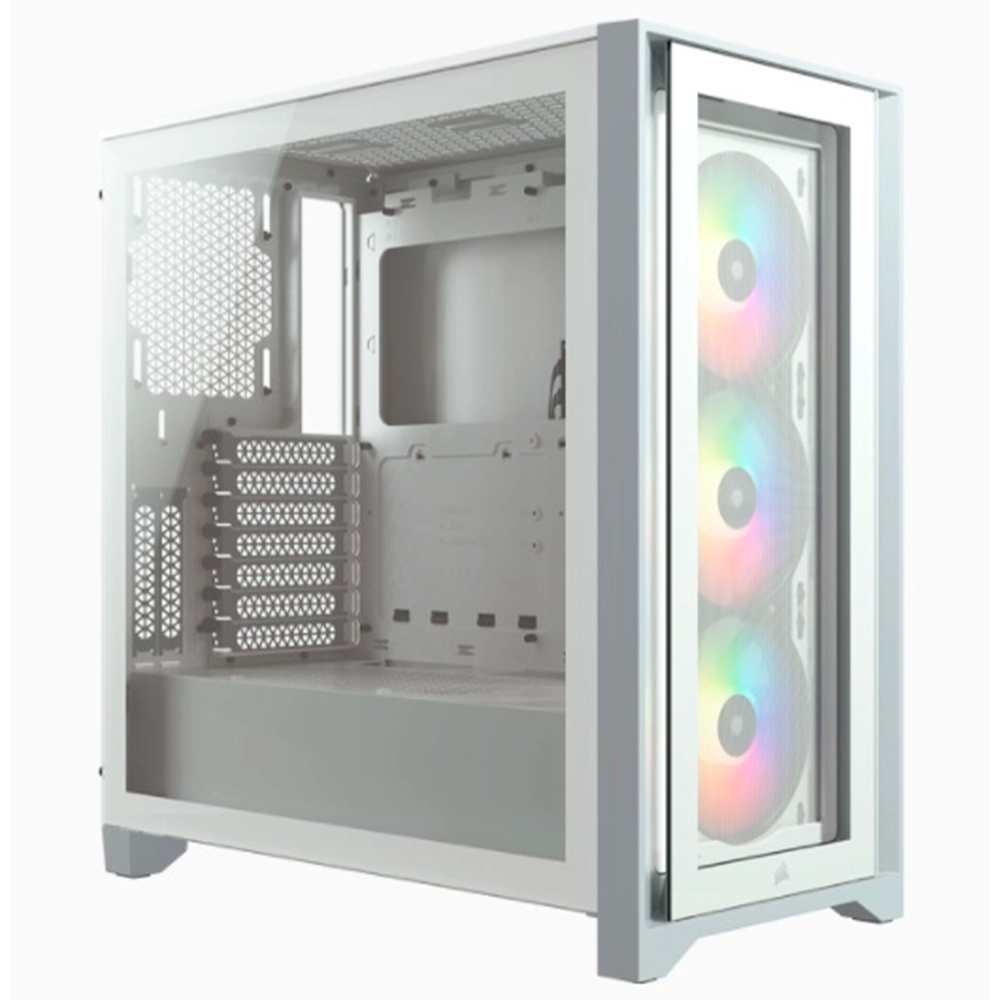 Gabinete CORSAIR iCUE 4000X RGB Cristal Templado White - ATX