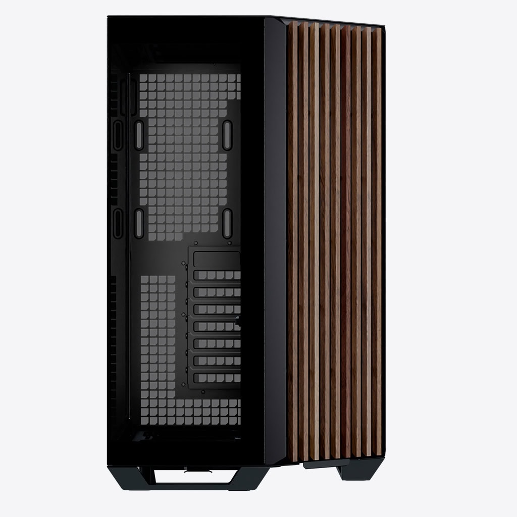 Gabinete APNX V1, ATX - Negro con Panel Madera