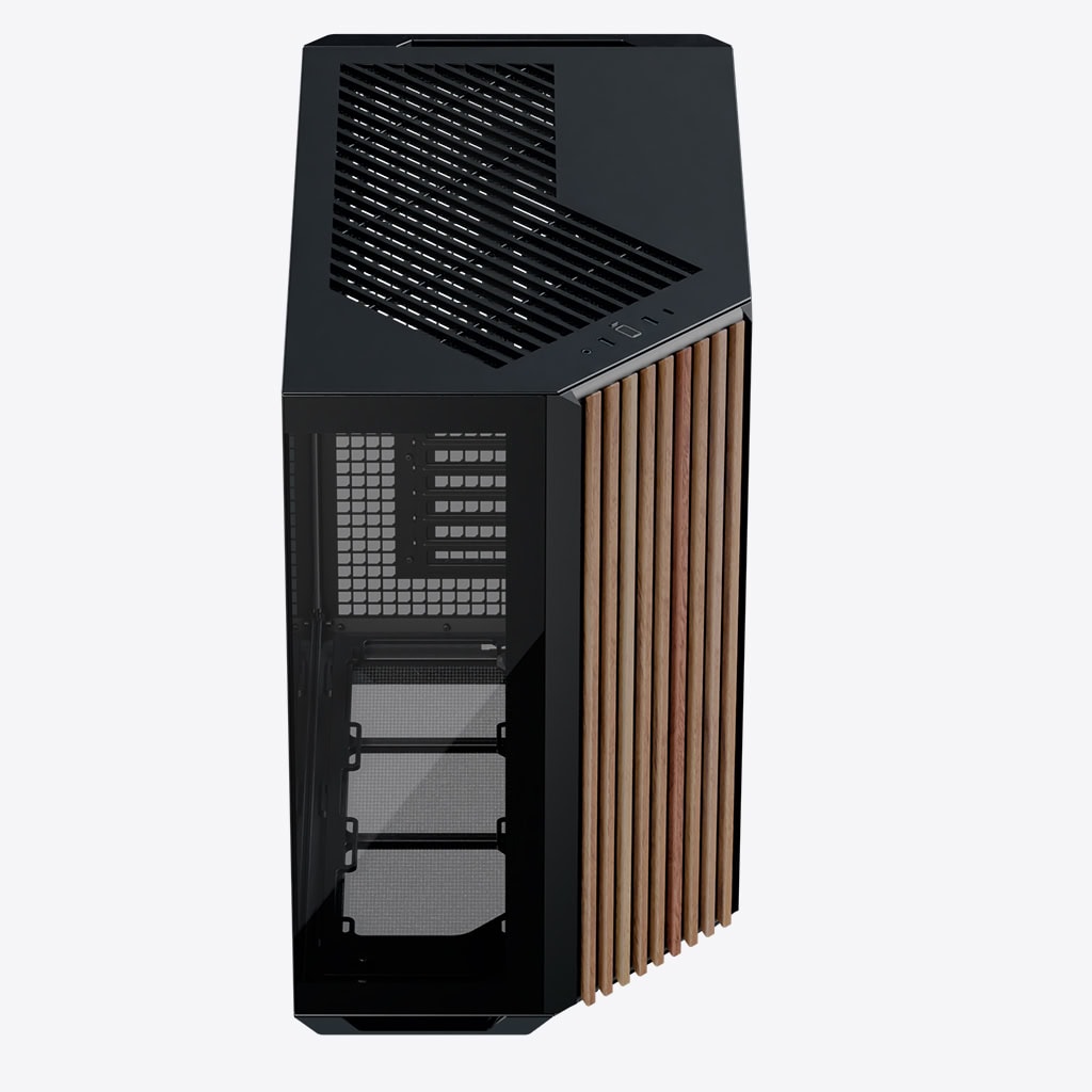 Gabinete APNX V1, ATX - Negro con Panel Madera