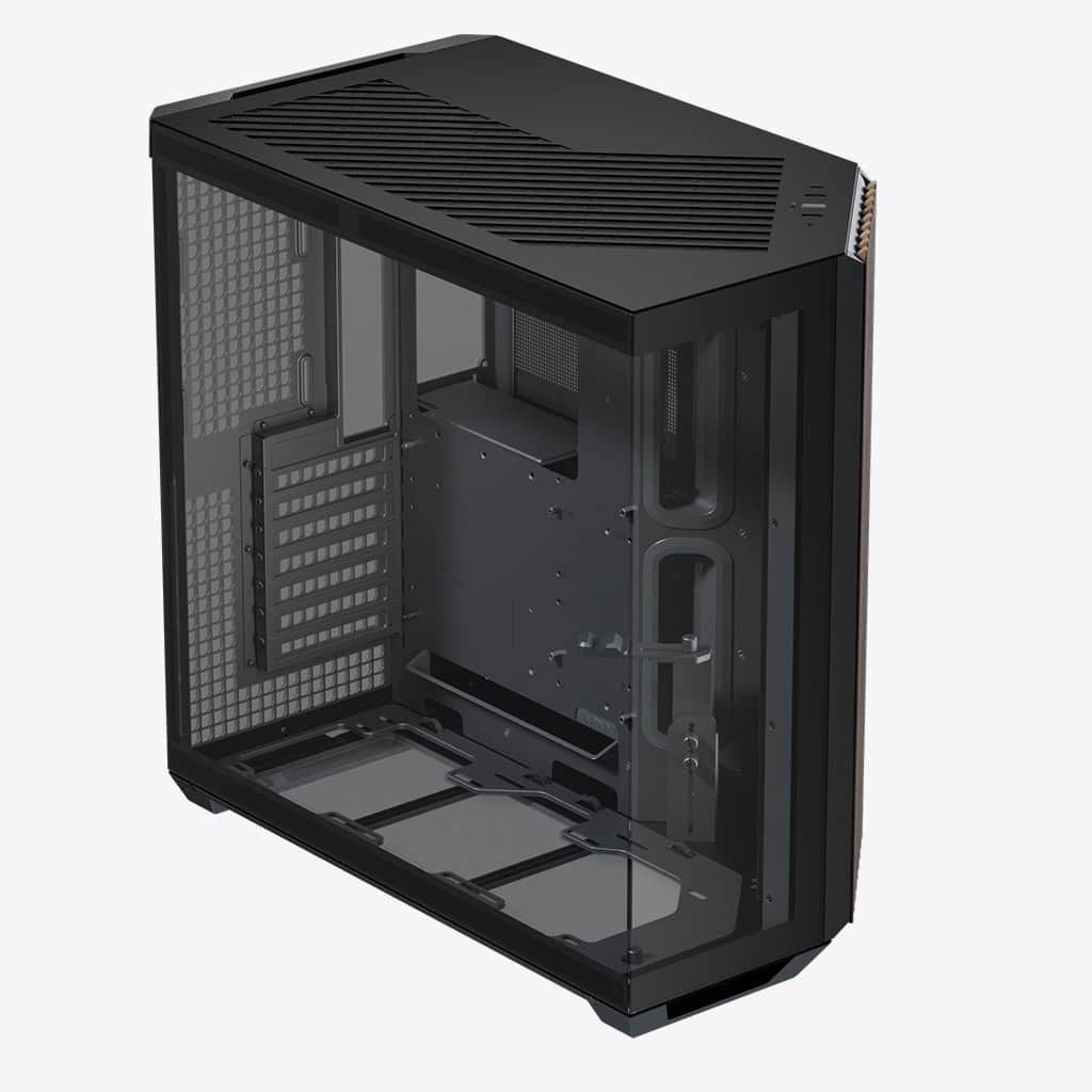 Gabinete APNX V1, ATX - Negro con Panel Madera