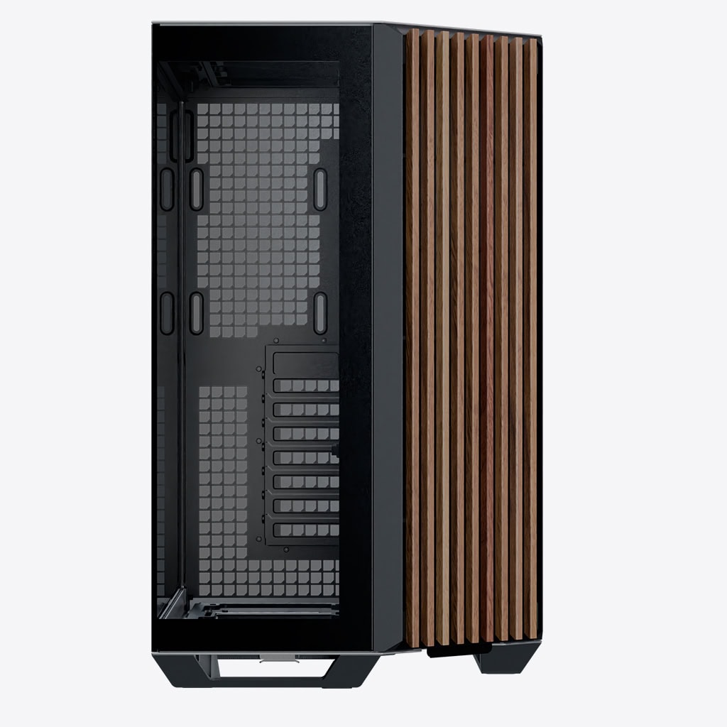 Gabinete APNX V1, ATX - Blanco/Negro con Panel Madera