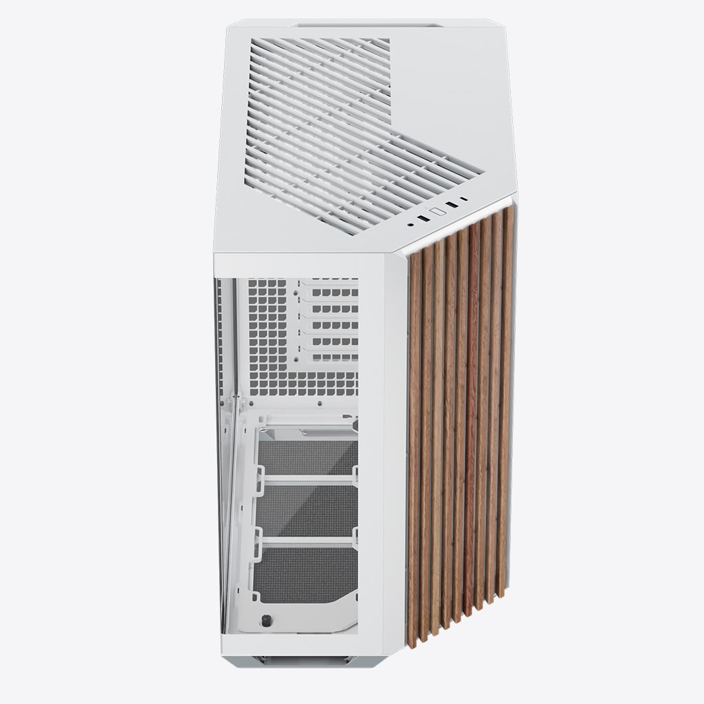 Gabinete APNX V1, ATX - Blanco con Panel Madera