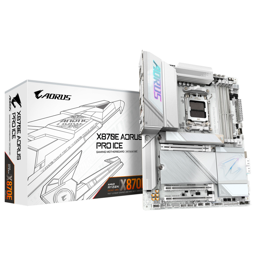 Tarjeta Madre Gigabyte X870E A Pro X Ice, Socket Am5, Hdmi, Wifi, Atx