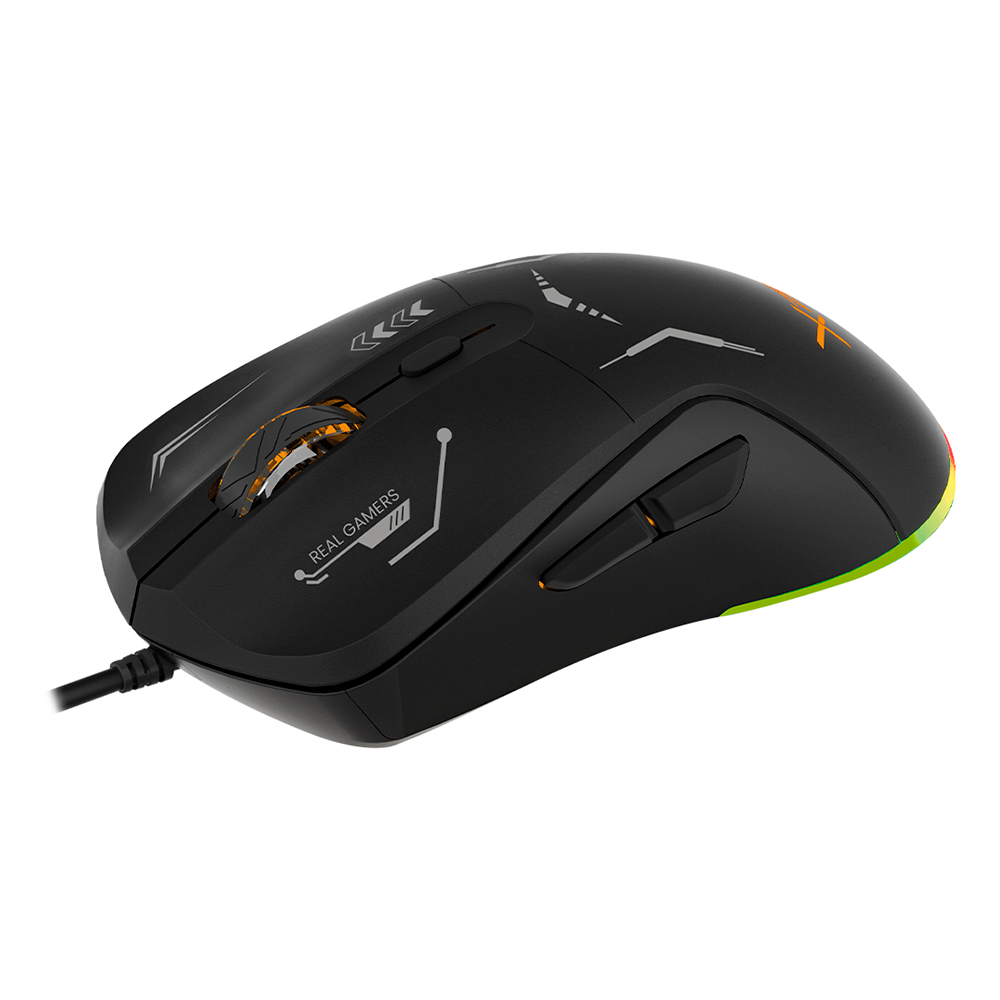 Mouse XZEAL XST-401, 6 Botones, RGB, 7200DPI, Negro.