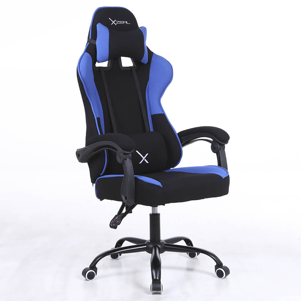 Silla Gamer Xzeal Tela, Reclinable 140°, Hasta 115kg, Negro/Azul
