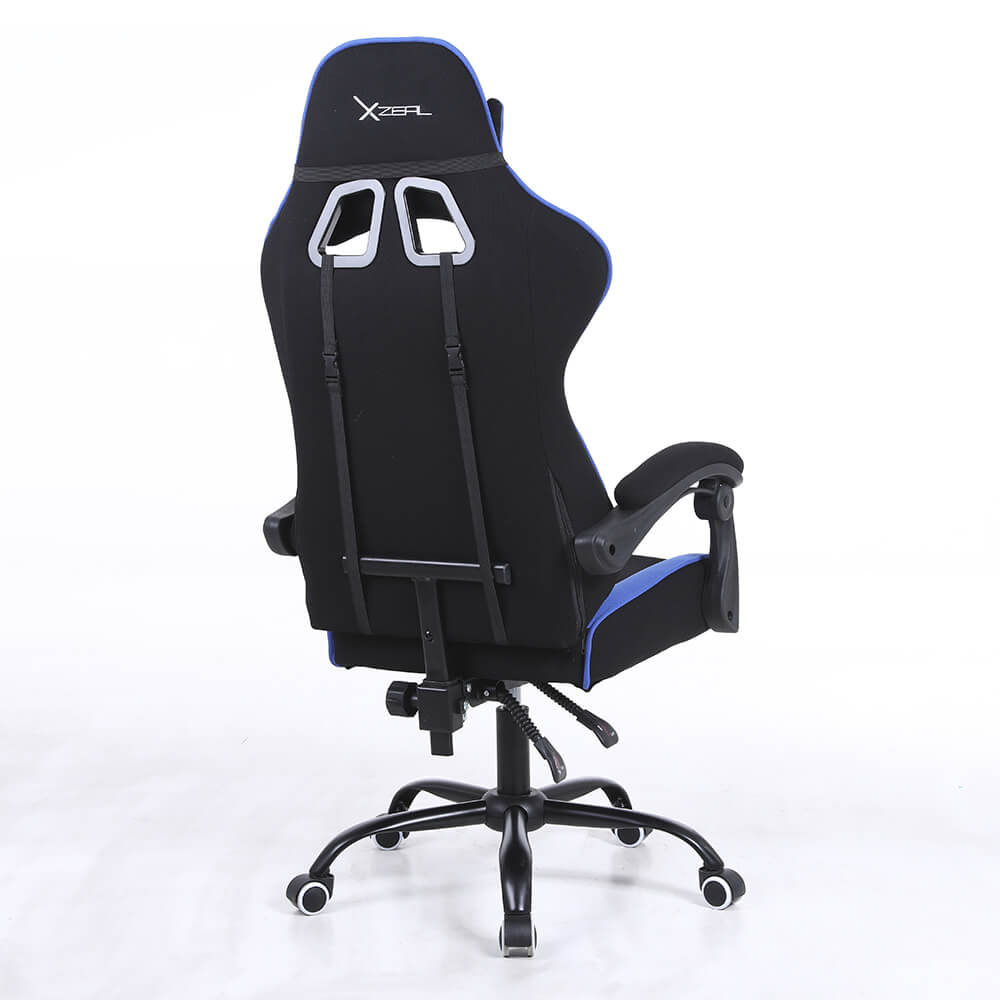 Silla Gamer Xzeal Tela, Reclinable 140°, Hasta 115kg, Negro/Azul