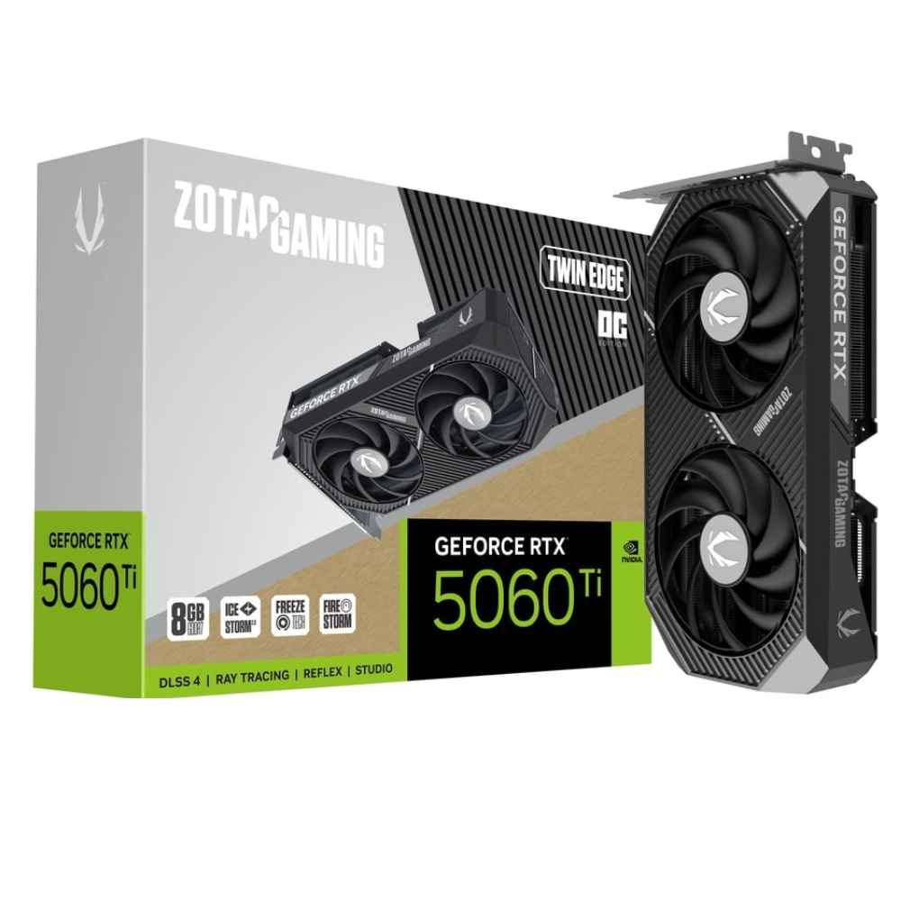 Tarjeta de Video Zotac NVIDIA GeForce RTX 5060Ti Twin Edge OC, 8GB 128-bit GDDR7.
