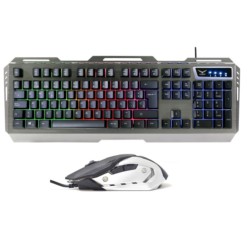 Kit 2 En 1 Naceb Cyborg | Teclado Y Mouse | Metalico