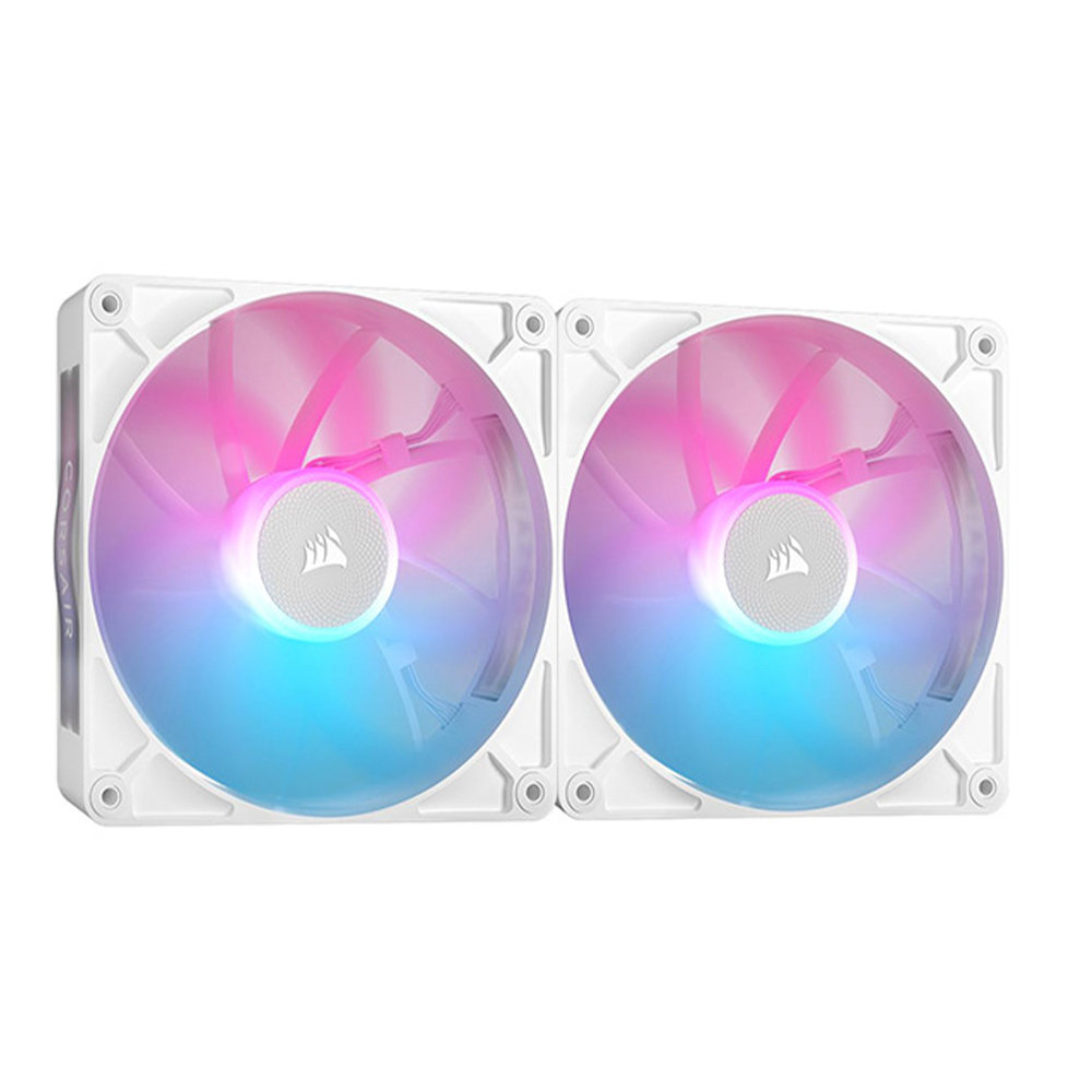 Ventilador Corsair iCUE LINK RX140 RGB, 140mm, 300 - 1700RPM, Negro - 2 Piezas - Blanco