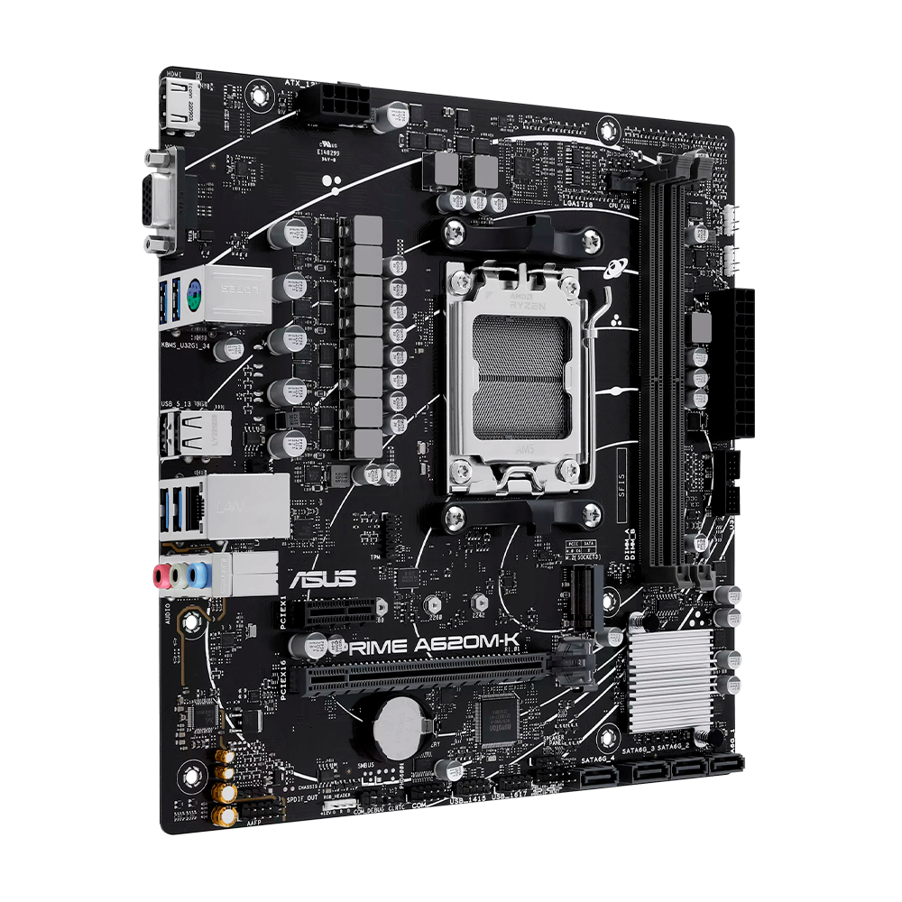 Tarjeta Madre ASUS PRIME A620M-K CSM, S-AM5, Micro ATX, Compatible con DDR5