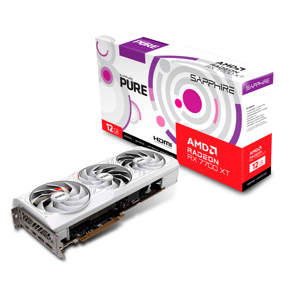 Tarjeta de Video SAPPHIRE PURE AMD Radeon RX 7700 XT - 12GB