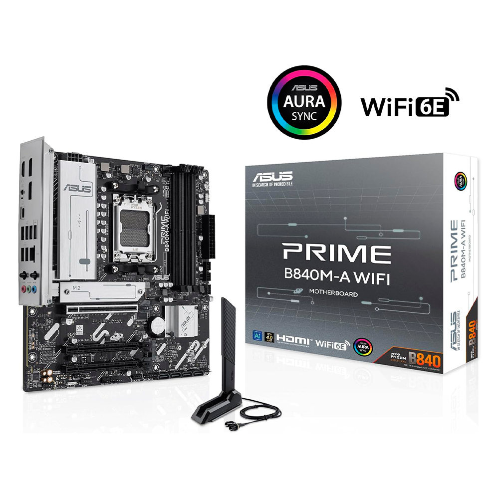Tarjeta Madre ASUS PRIME B840M-A WIFI - AM5 - Micro ATX- Compatible con DDR5