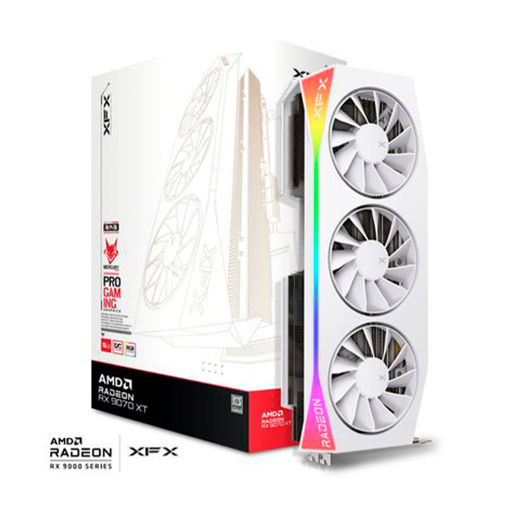 Tarjeta de Video XFX RX 9070 XT MERCURY OC 16GB White