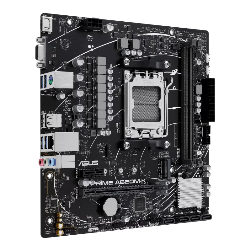 Tarjeta Madre ASUS RIME A620M-K-CSM- S-AM5- Micro ATX- Compatible con DDR5