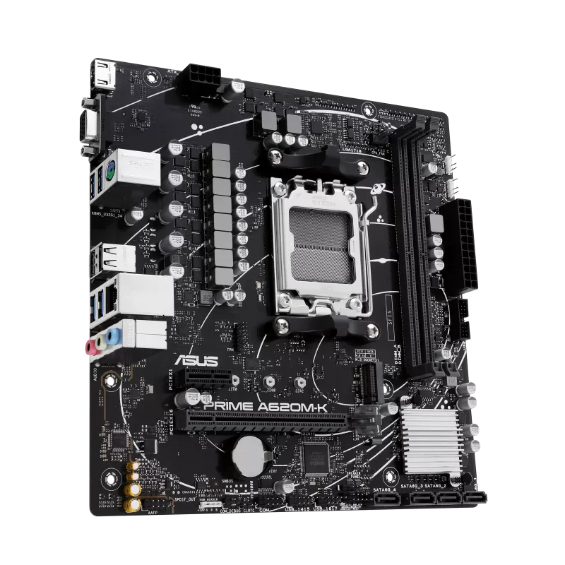 Tarjeta Madre ASUS RIME A620M-K-CSM- S-AM5- Micro ATX- Compatible con DDR5