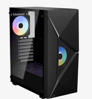 Gabinete Aerocool Player G-BK-V1 C/Cristal Templado RGB - ATX - Negro