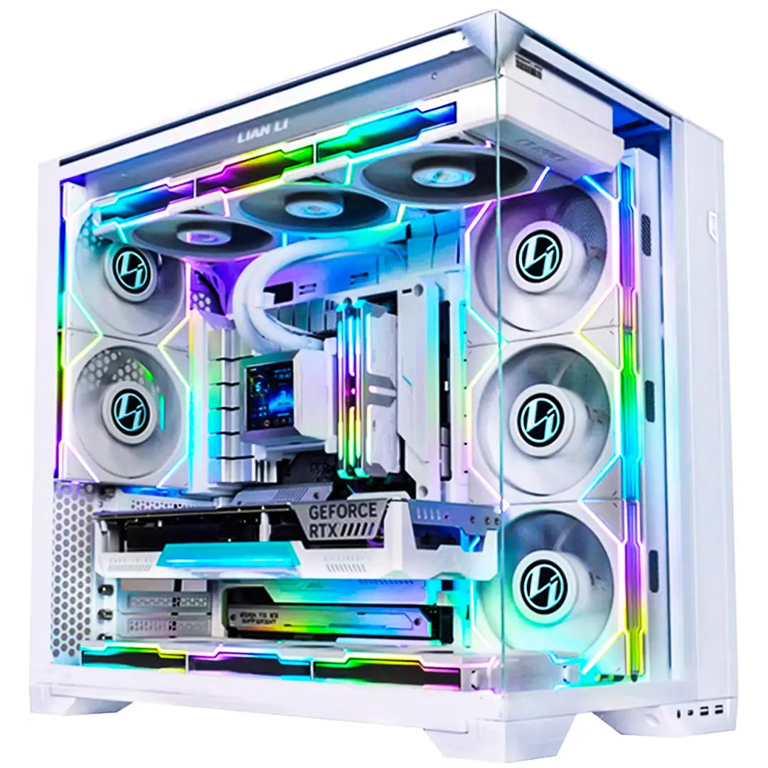 Gabinete Lian Li O11 Vision Compact White | Cristal Temperado Malla | E-ATX