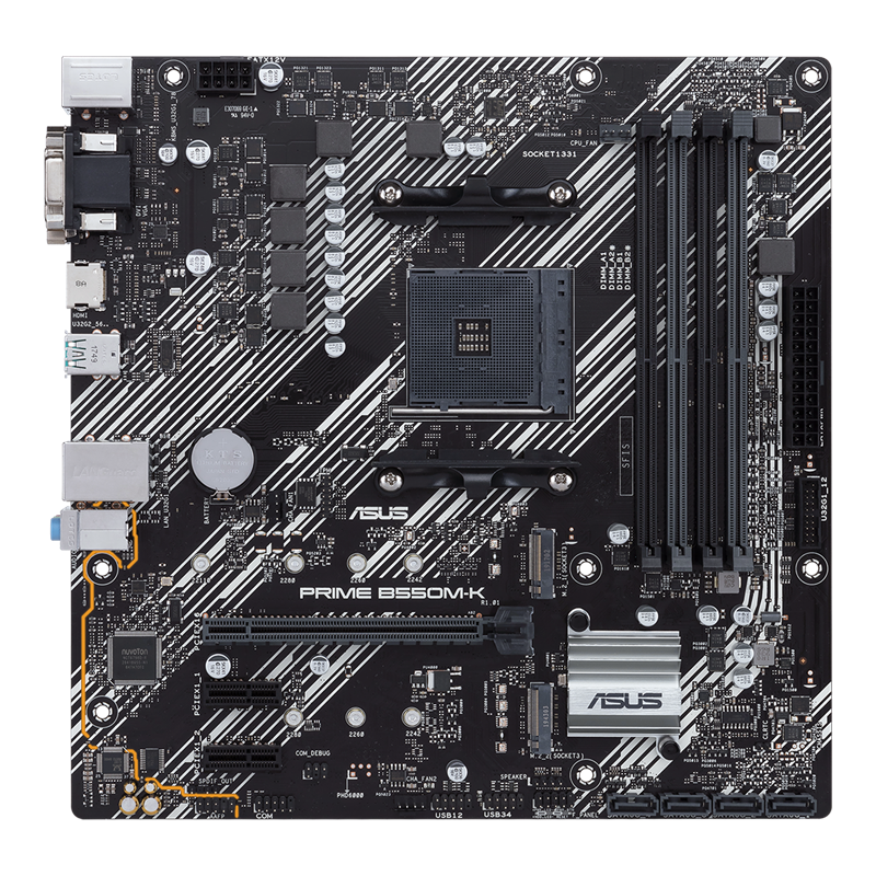 Tarjeta Madre ASUS PRIME B550M-K- S-AM4- Micro ATX- Compatible con DDR4