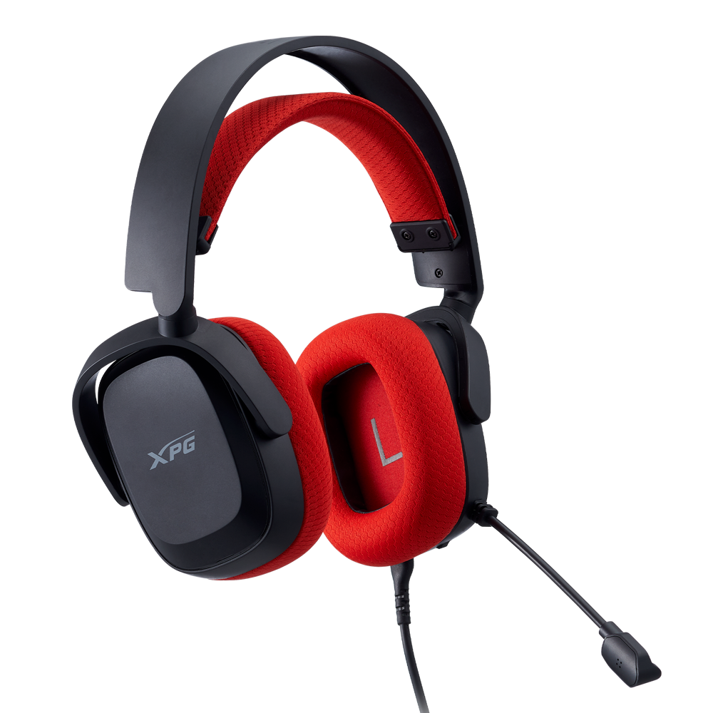 Diadema Gamer XPG Precog Studio, Alámbrico, 1.3 Metros, 4.4mm con Adaptador DAC USB C, Negro-Rojo