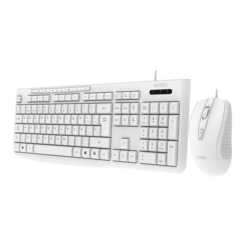 Kit Teclado Y Mouse Acteck Ultra Confort Mk650 Inalámbrico | Blanco