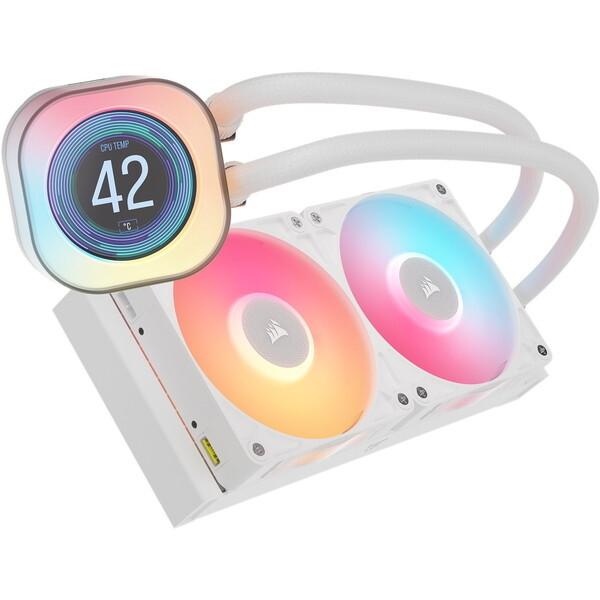 Enfriamiento Liquido Corsair CPU iCUE Link Titan 240RX LCD 240mm Blanco