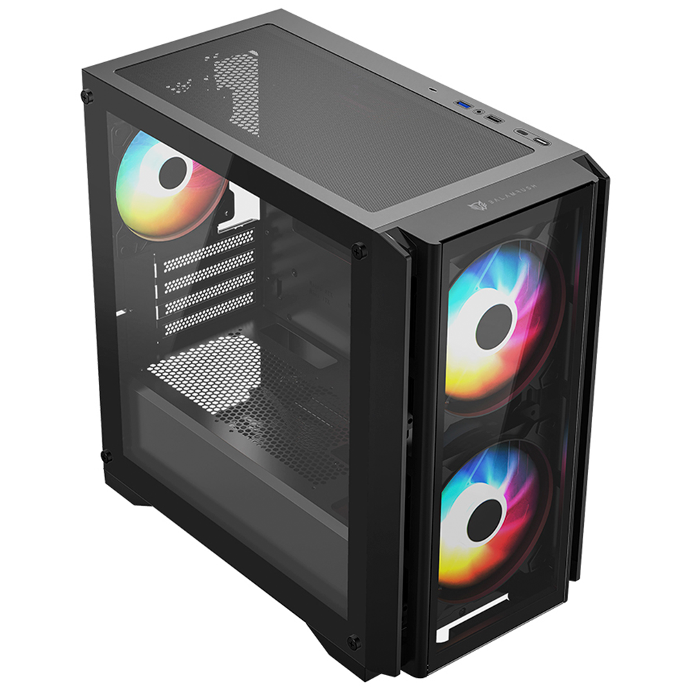 Gabinete Balam Rush Carbono Crystal 4000C - Micro-ATX - Negro