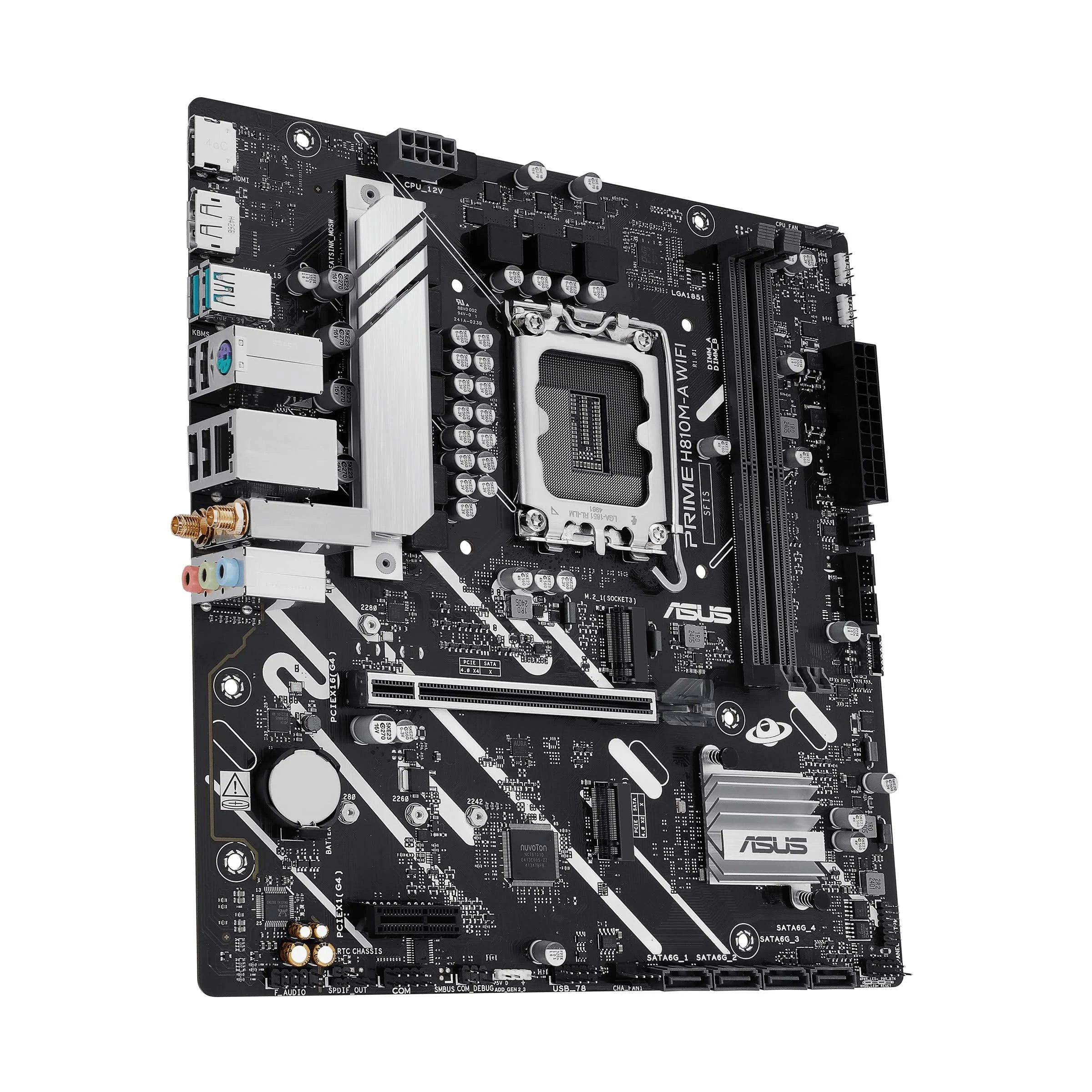 Tarjeta Madre ASUS PRIME H810M-A WIFI-CSM- LGA 1851- Micro ATX- Compatible con DDR5