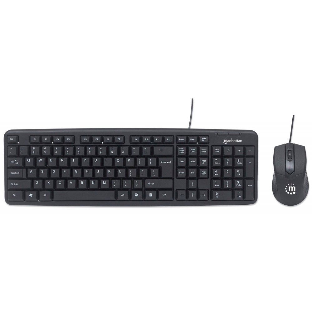 Kit de Teclado y Mouse Manhattan 178464 - Alámbrico - USB - Negro