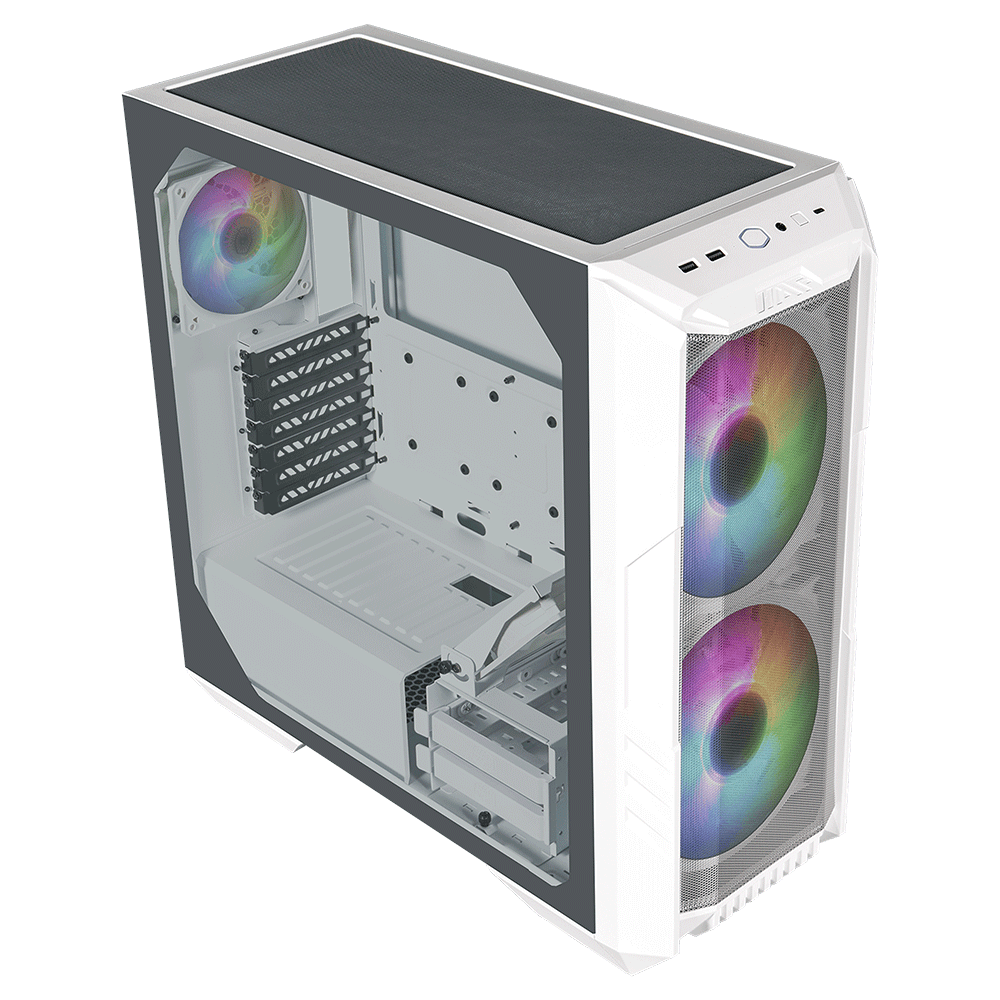 Gabinete Cooler Master MASTERBOX HAF 500 Blanco / Cristal Templado - EATX