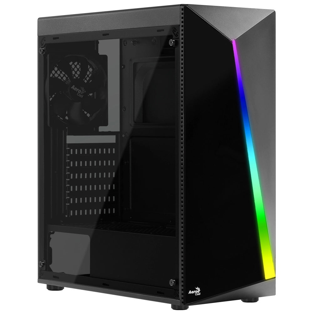 Gabinete Aerocool Shard RGB Cristal Templado RGB - ATX - Negro