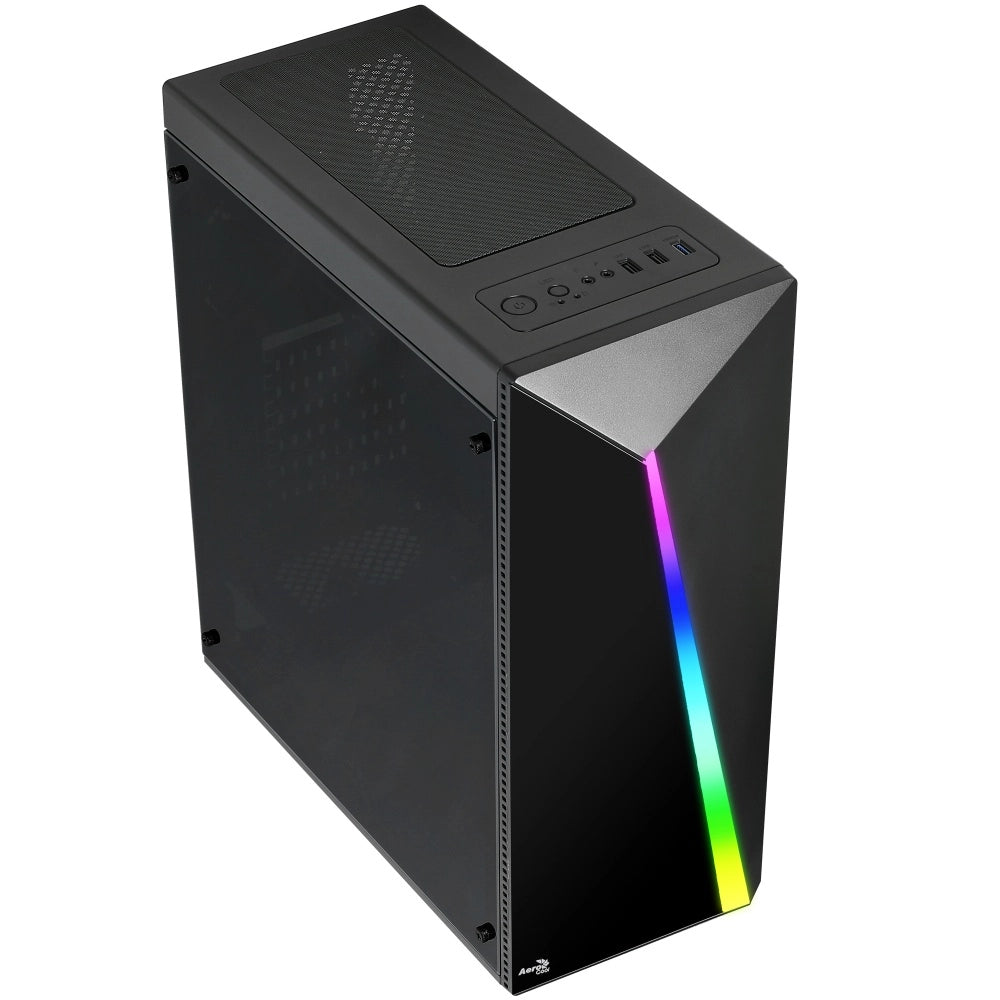 Gabinete Aerocool Shard RGB Cristal Templado RGB - ATX - Negro