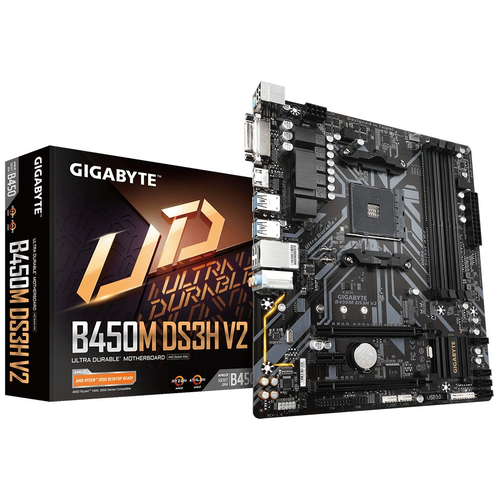 Tarjeta Madre GIGABYTE B450M DS3H V2 AM4 - Micro ATX