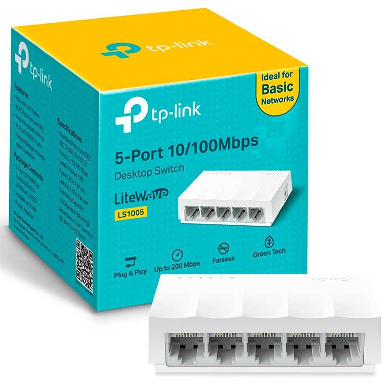 Switch TP-LINK LS1005 3.7W 5 Puertos White