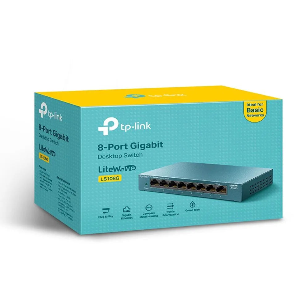 Switch GIGABIT TP-LINK LS108G 10W 8 Puertos Blue