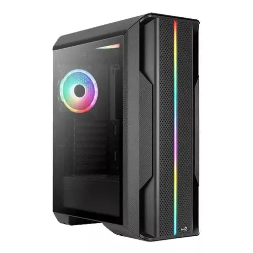 Gabinete Aerocool Splinter Duo G ARGB Cristal Templado - ATX - Negro