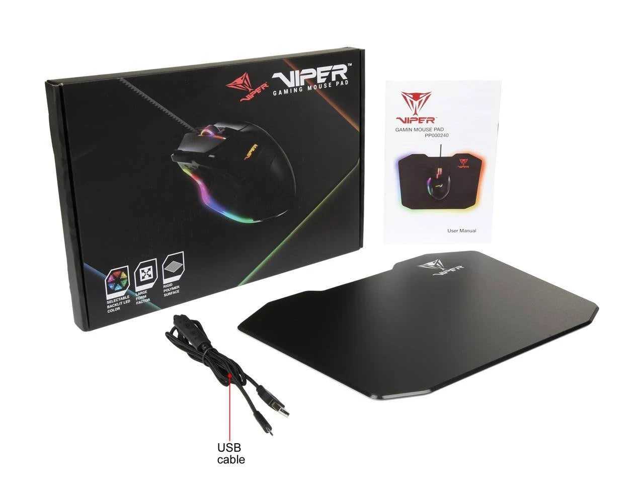 Mouse Pad PATRIOT VIPER PV160UXK RGB Black - M